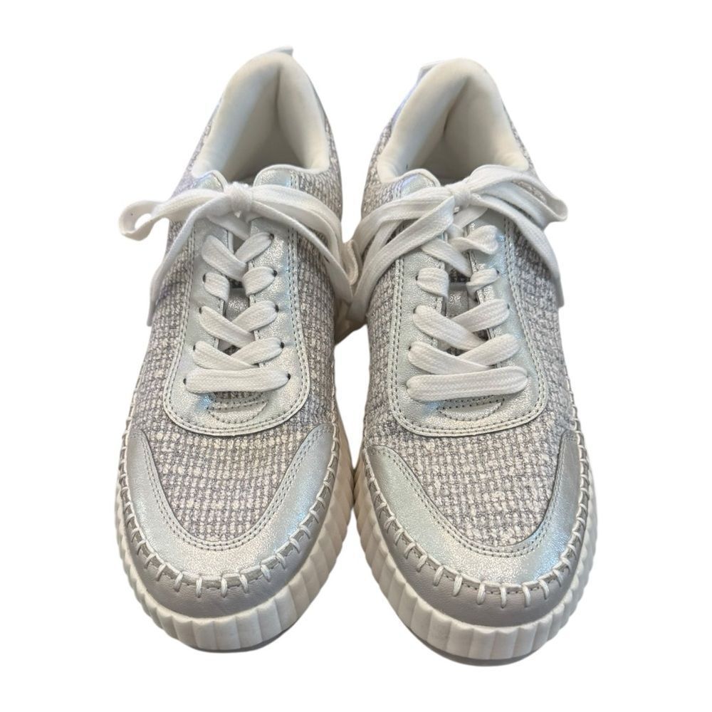 NEW Universal Thread Persephone Gray White Metallic Lace-Up Shoes Sneakers 9 - Picture 4 of 6